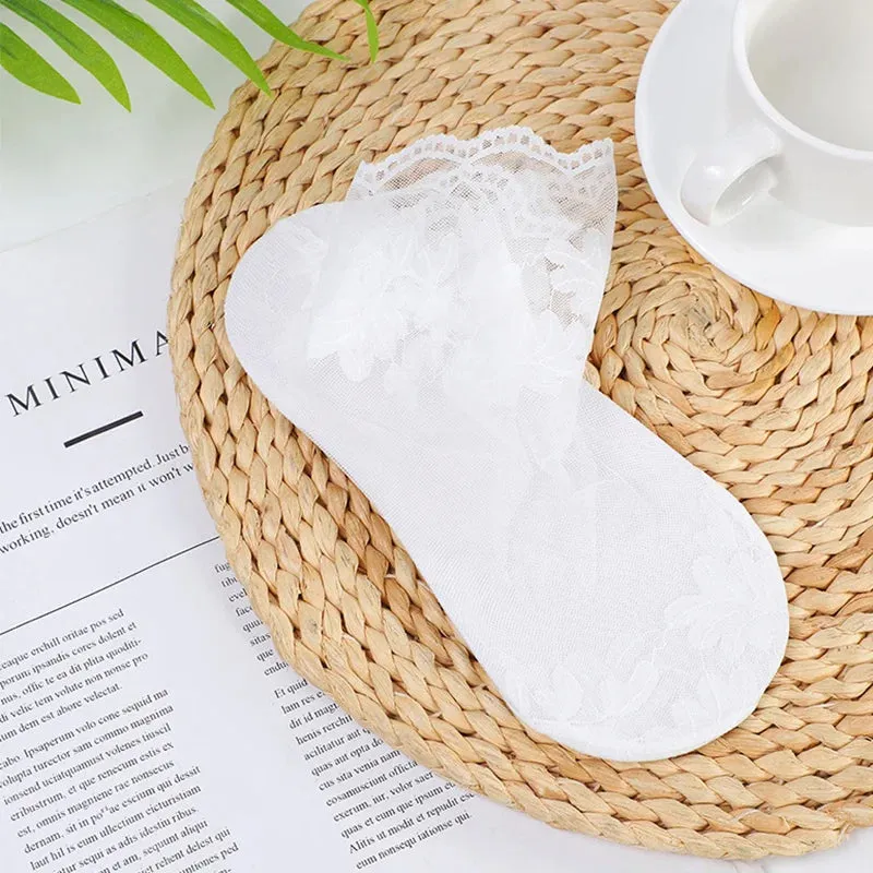 5 Pairs Women's Lace Transparent Lolita Invisible Summer Socks