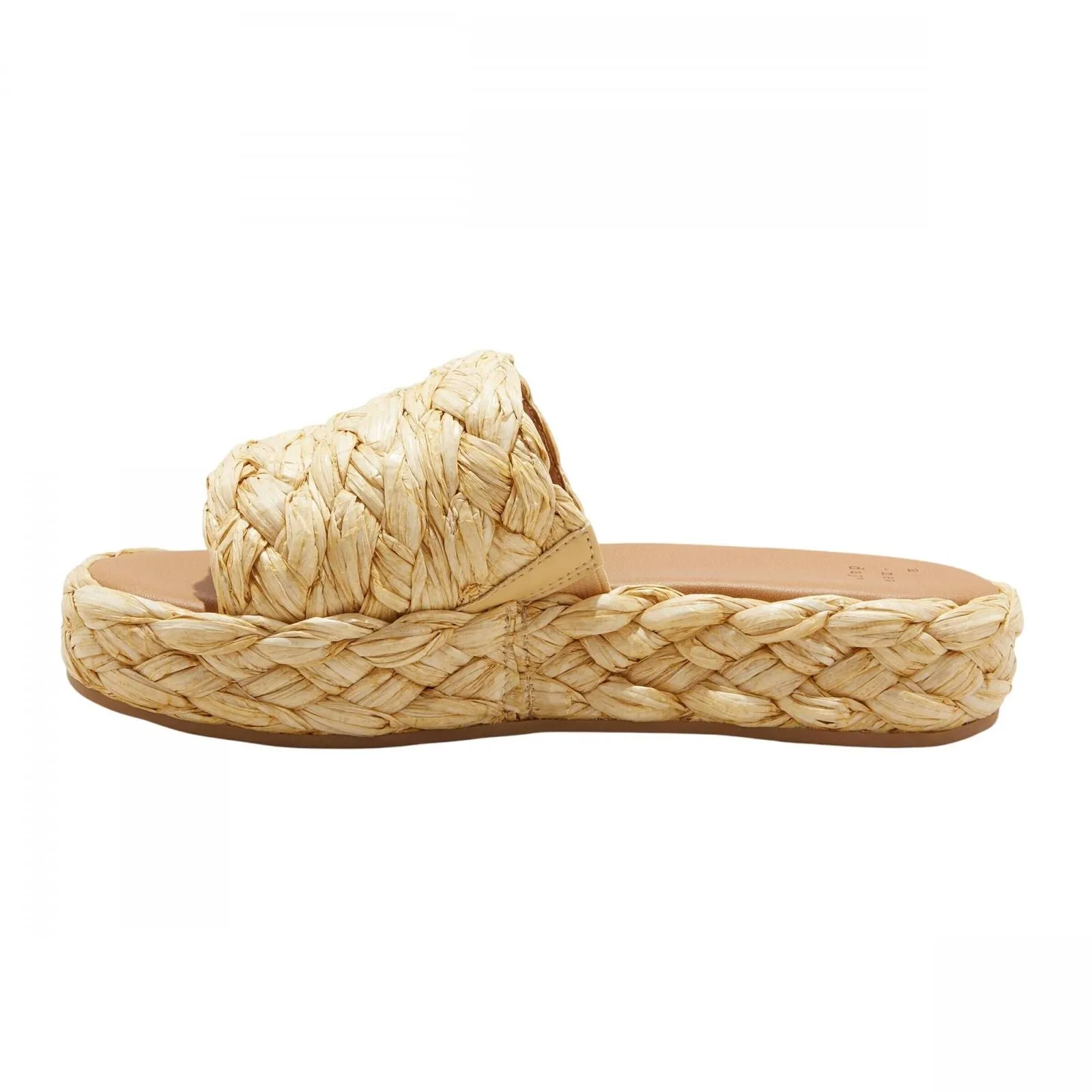 A New Day Womens Casey Flatform Slide Sandals 89998665 Beige Brown 10M