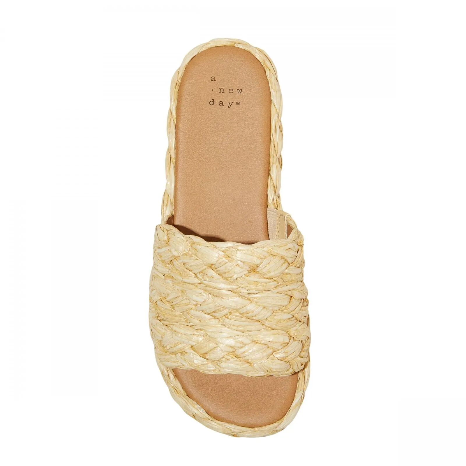 A New Day Womens Casey Flatform Slide Sandals 89998665 Beige Brown 10M