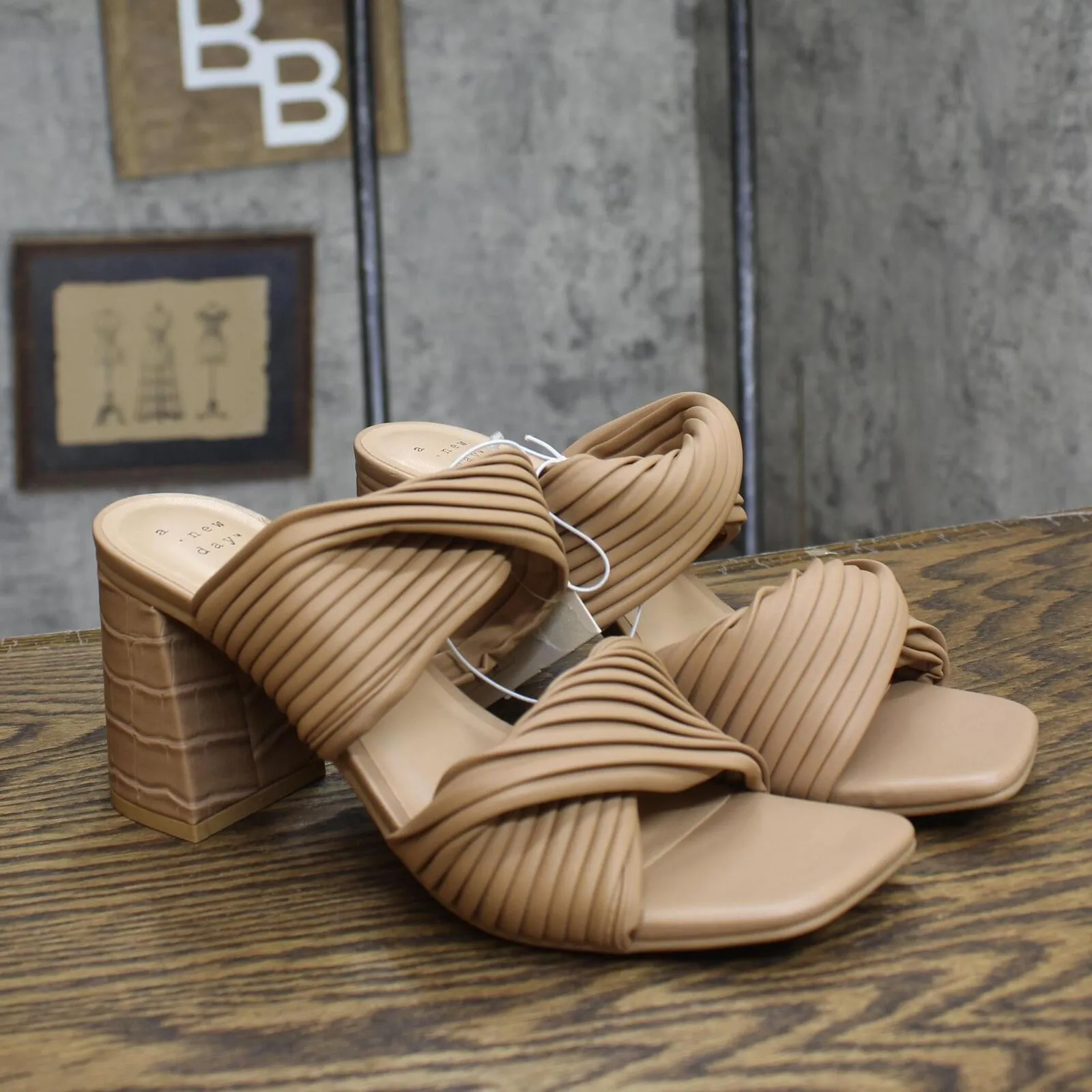 A New Day Womens Jessa Mule Heels 87931522 Brown 8M