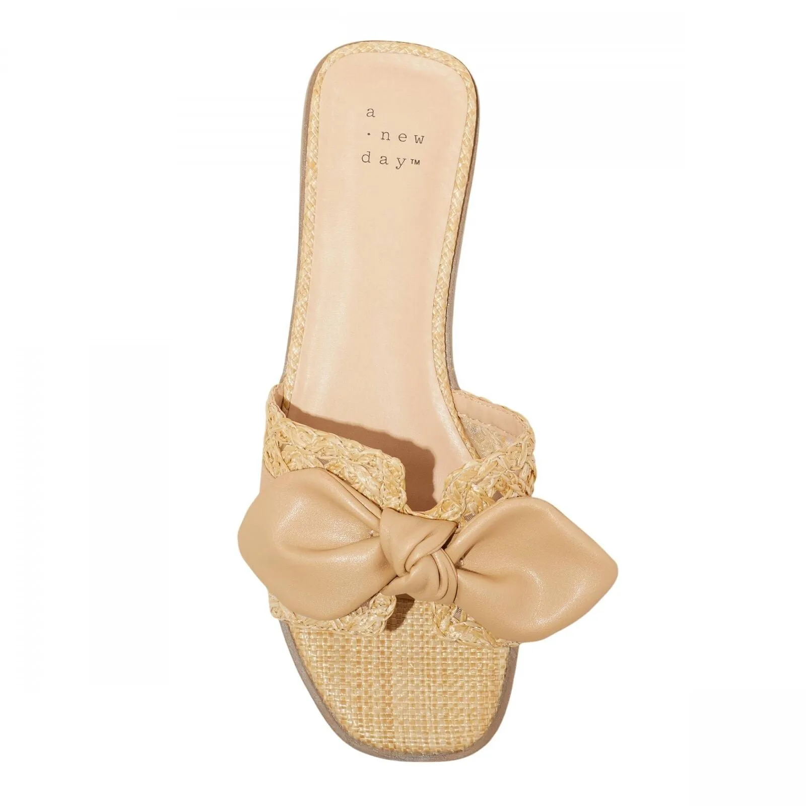 A New Day Womens Maple Knotted Bow Slide Sandals 91745610 Tan Brown 9M