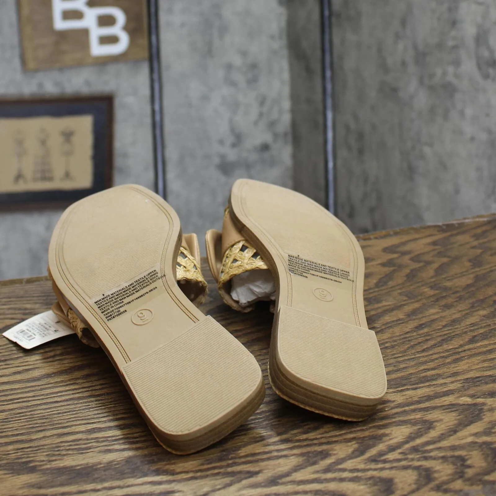 A New Day Womens Maple Knotted Bow Slide Sandals 91745610 Tan Brown 9M