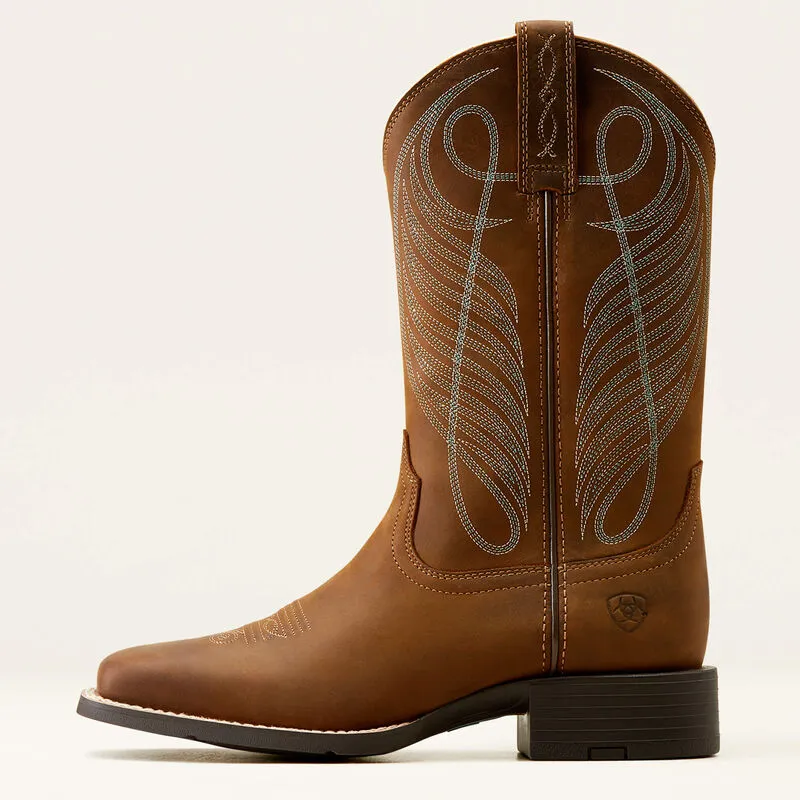 Ariat Women's Round Up Wide Square Western Boot "Powder Brown"