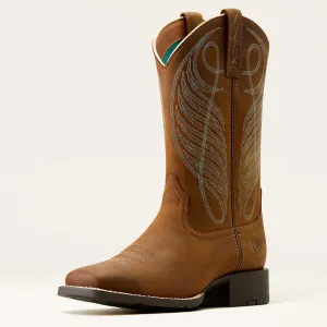 Ariat Women's Round Up Wide Square Western Boot "Powder Brown"