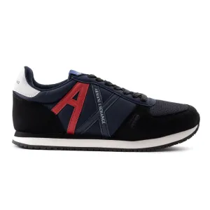 ARMANI EXCHANGE Logo Lace-Up XUX017 Sneakers - BLKNVY