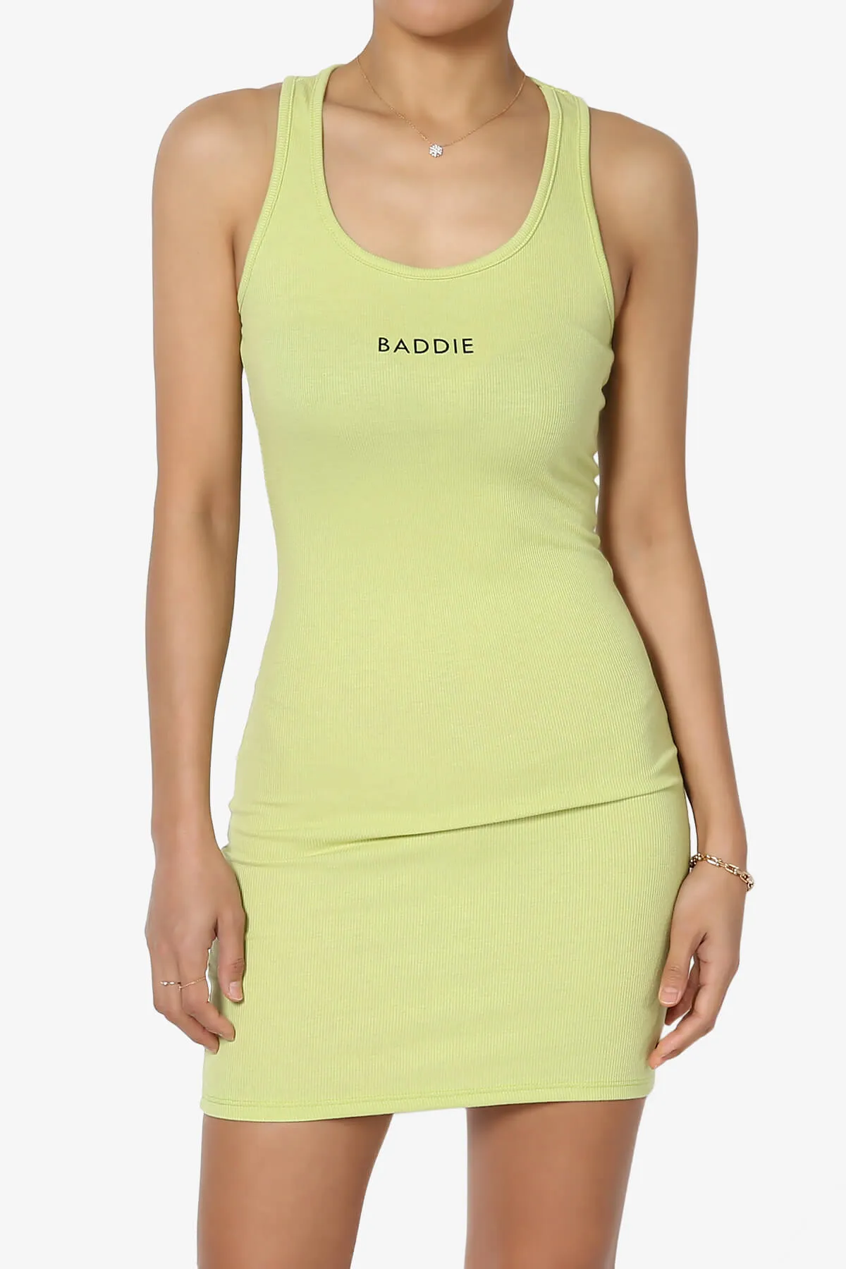 Baddie Ribbed Bodycon Mini Tank Dress