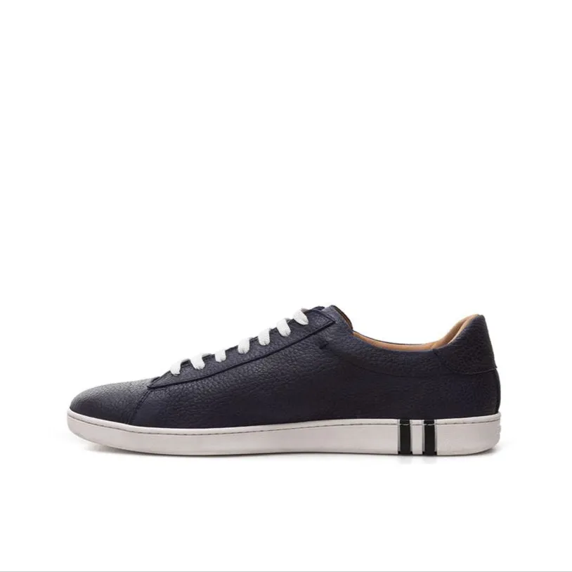 Bally Elegant Blue Leather Sneakers For Men
