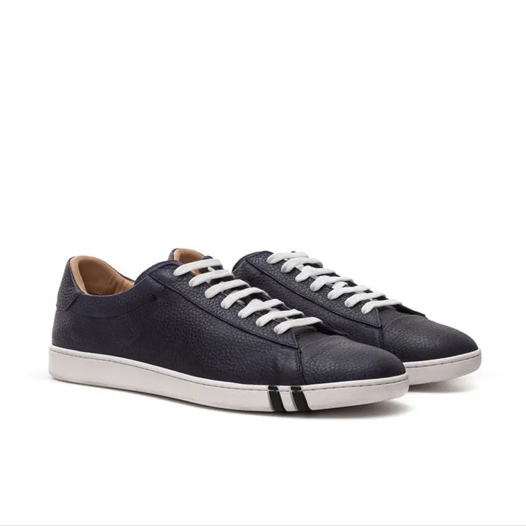 Bally Elegant Blue Leather Sneakers For Men