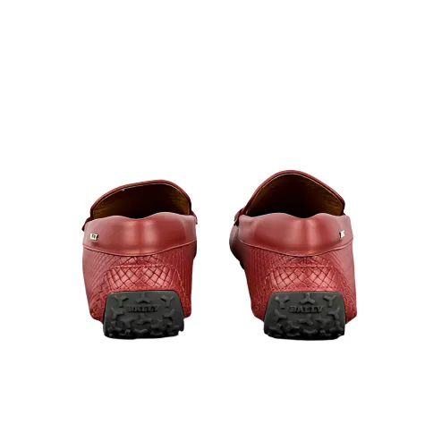 Bally Mens Pacos Red Leather Loafers
