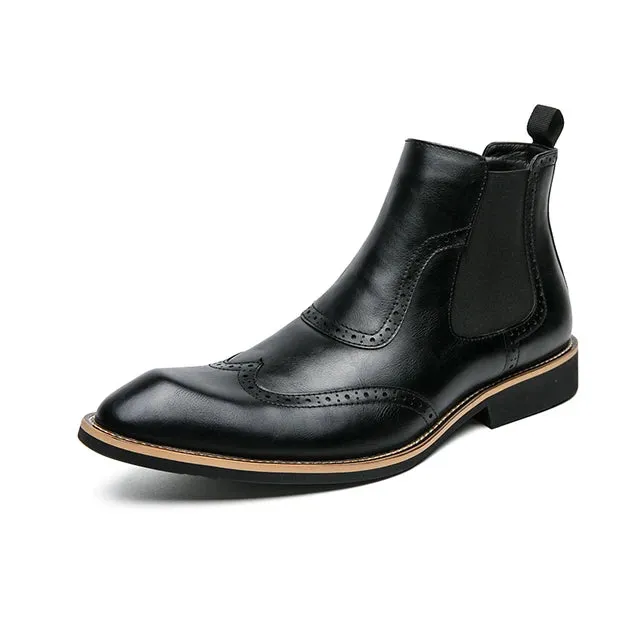 ÜberMann Herren Elastische Spitze Zehen High Top Business Stiefeletten