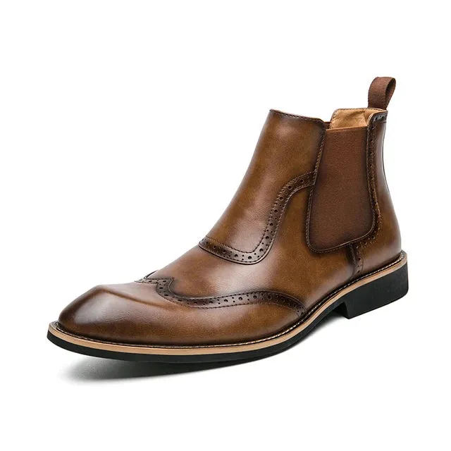 ÜberMann Herren Elastische Spitze Zehen High Top Business Stiefeletten
