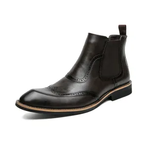 ÜberMann Herren Elastische Spitze Zehen High Top Business Stiefeletten