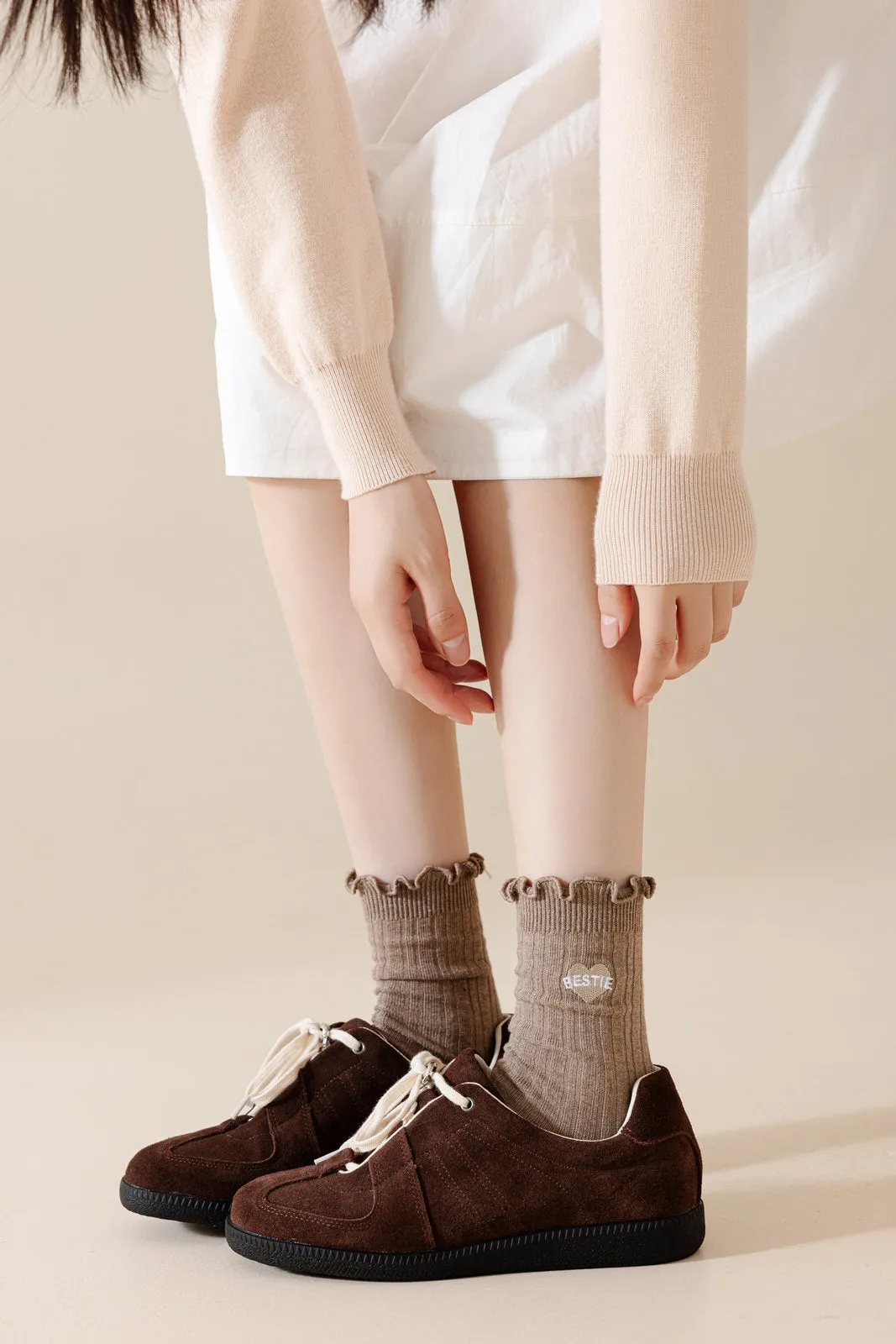 Bestie Ruffle Trim Cotton Socks