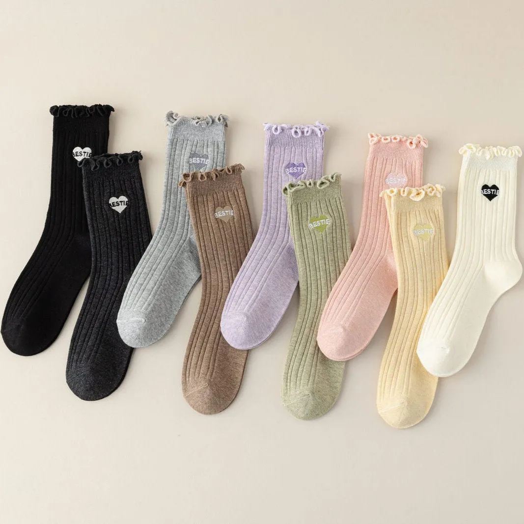Bestie Ruffle Trim Cotton Socks