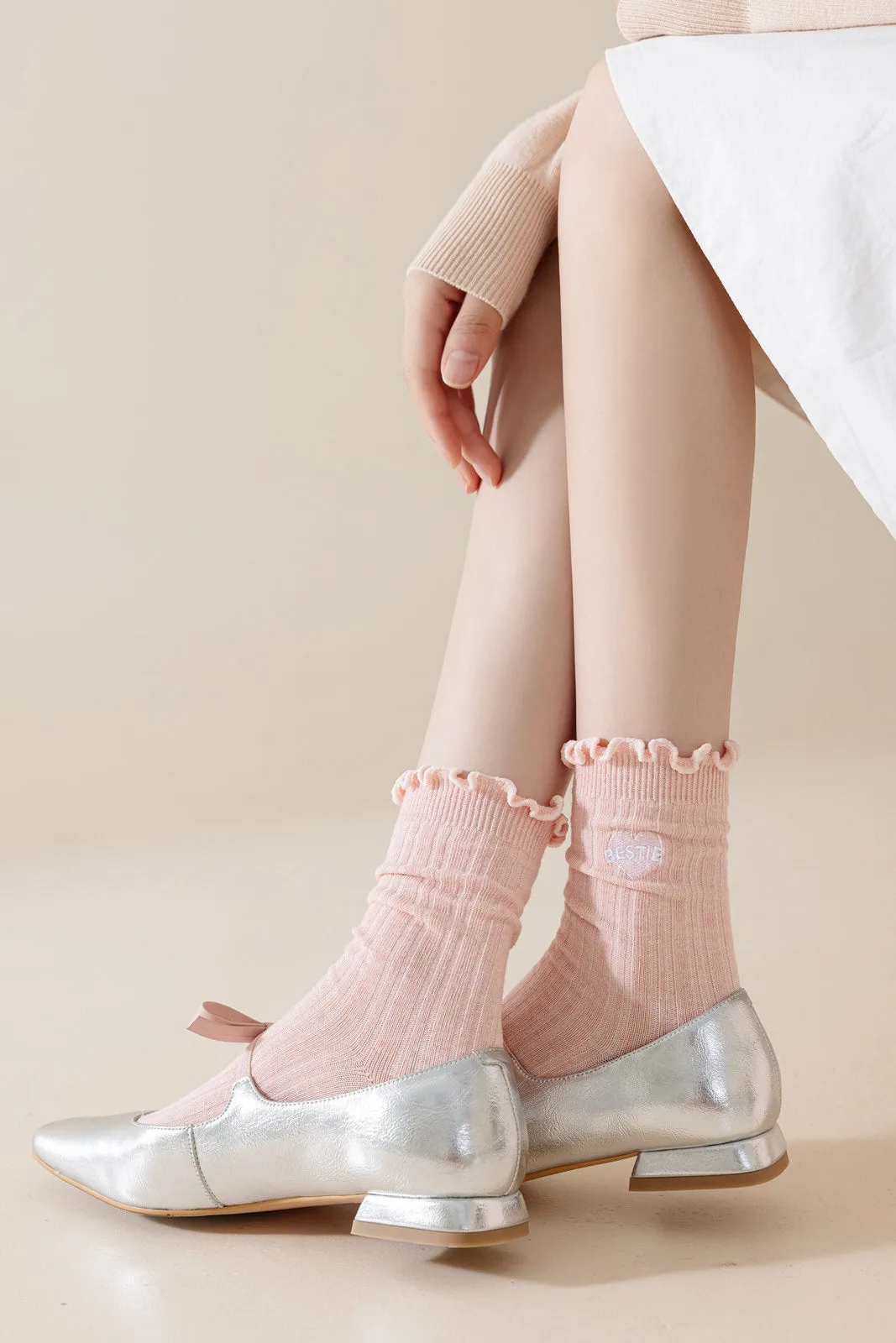 Bestie Ruffle Trim Cotton Socks