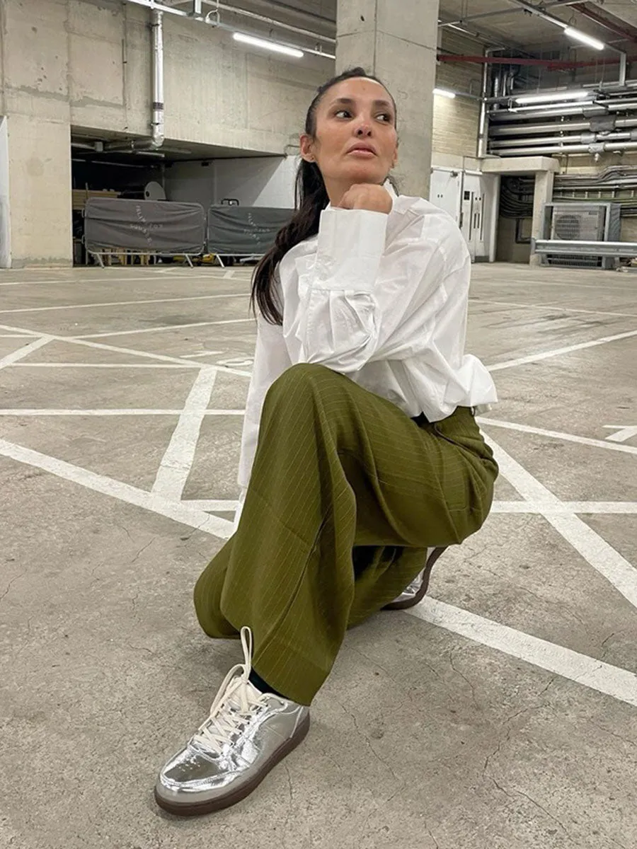 Bjork Leather Sneakers - Silver