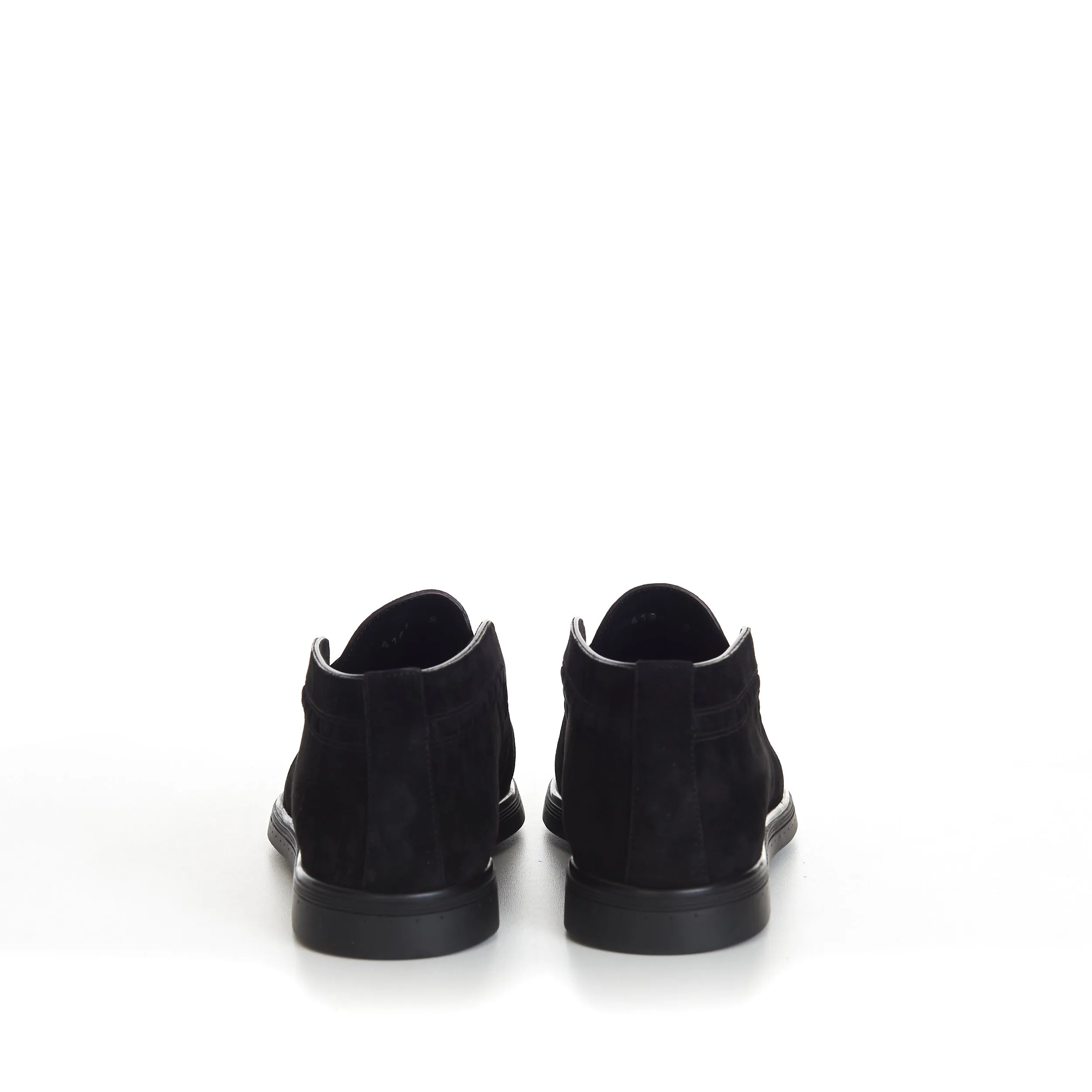 Black Ankle Suede Loafers With Rubber Soles