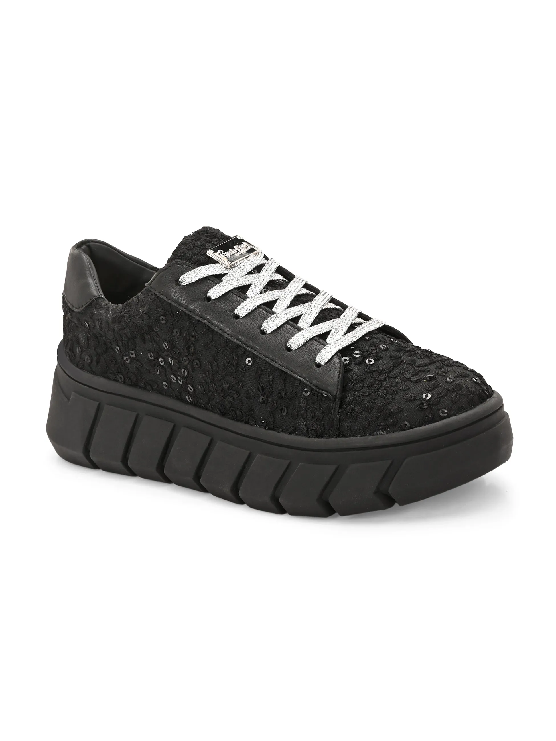 Black Customized Ethnic Sneakers