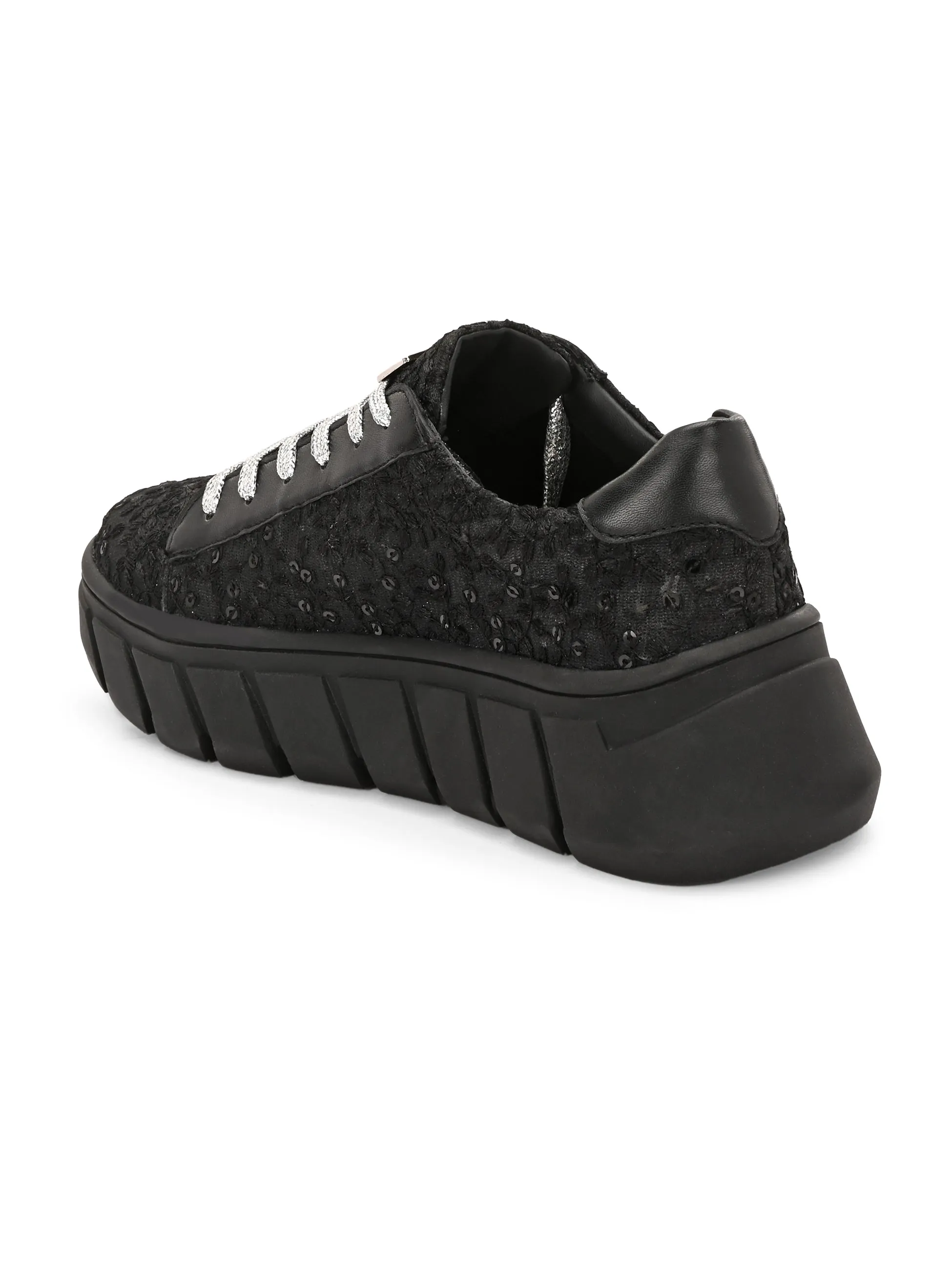 Black Customized Ethnic Sneakers