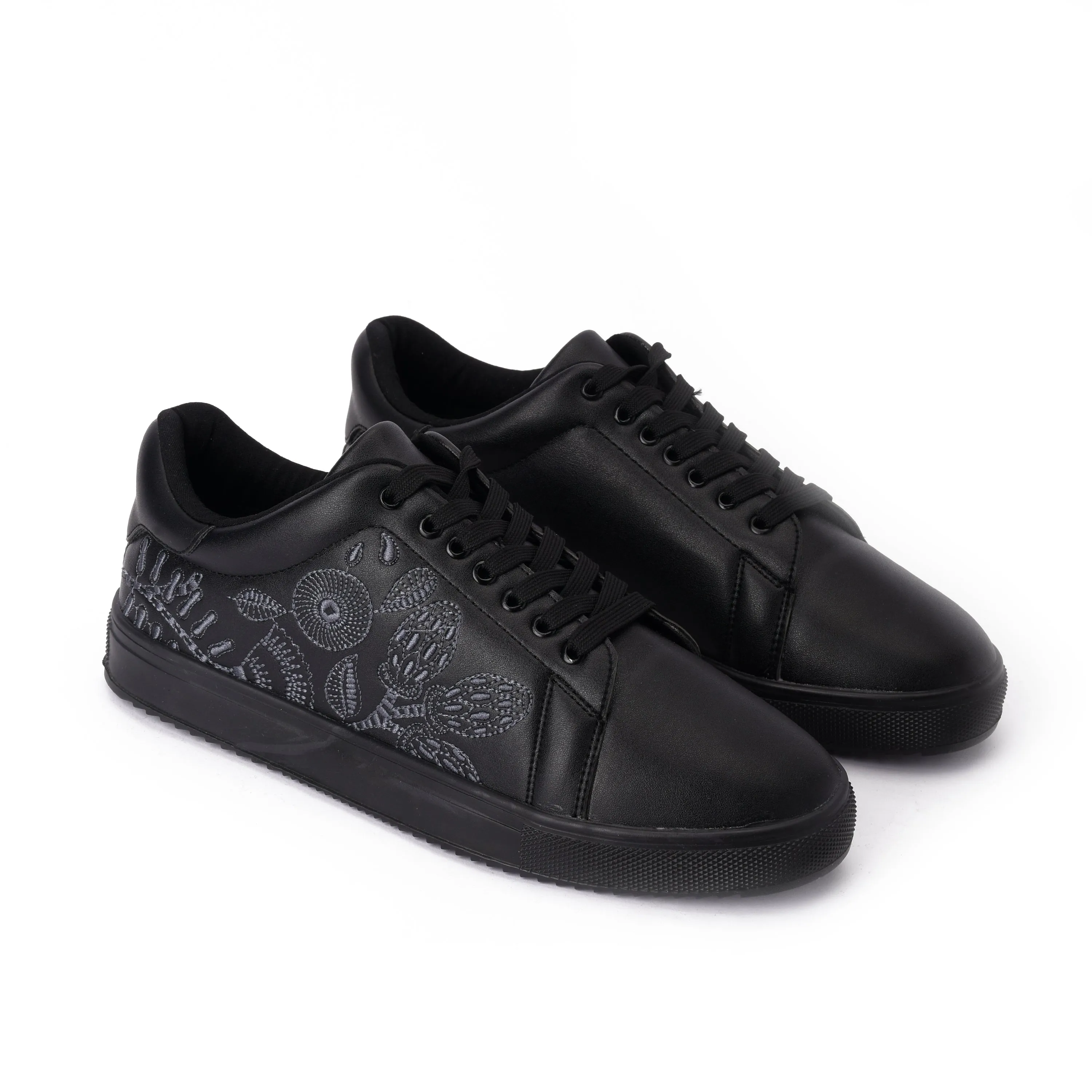 Black Floral Sneakers