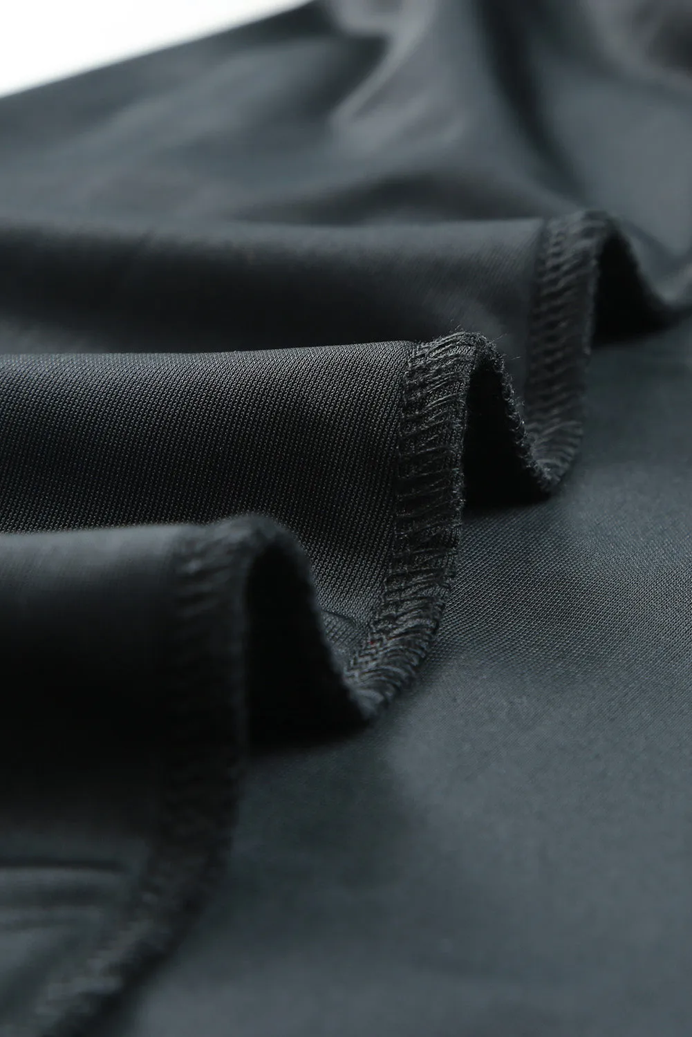 Black Round Neck Bubble Short Sleeve Dress
