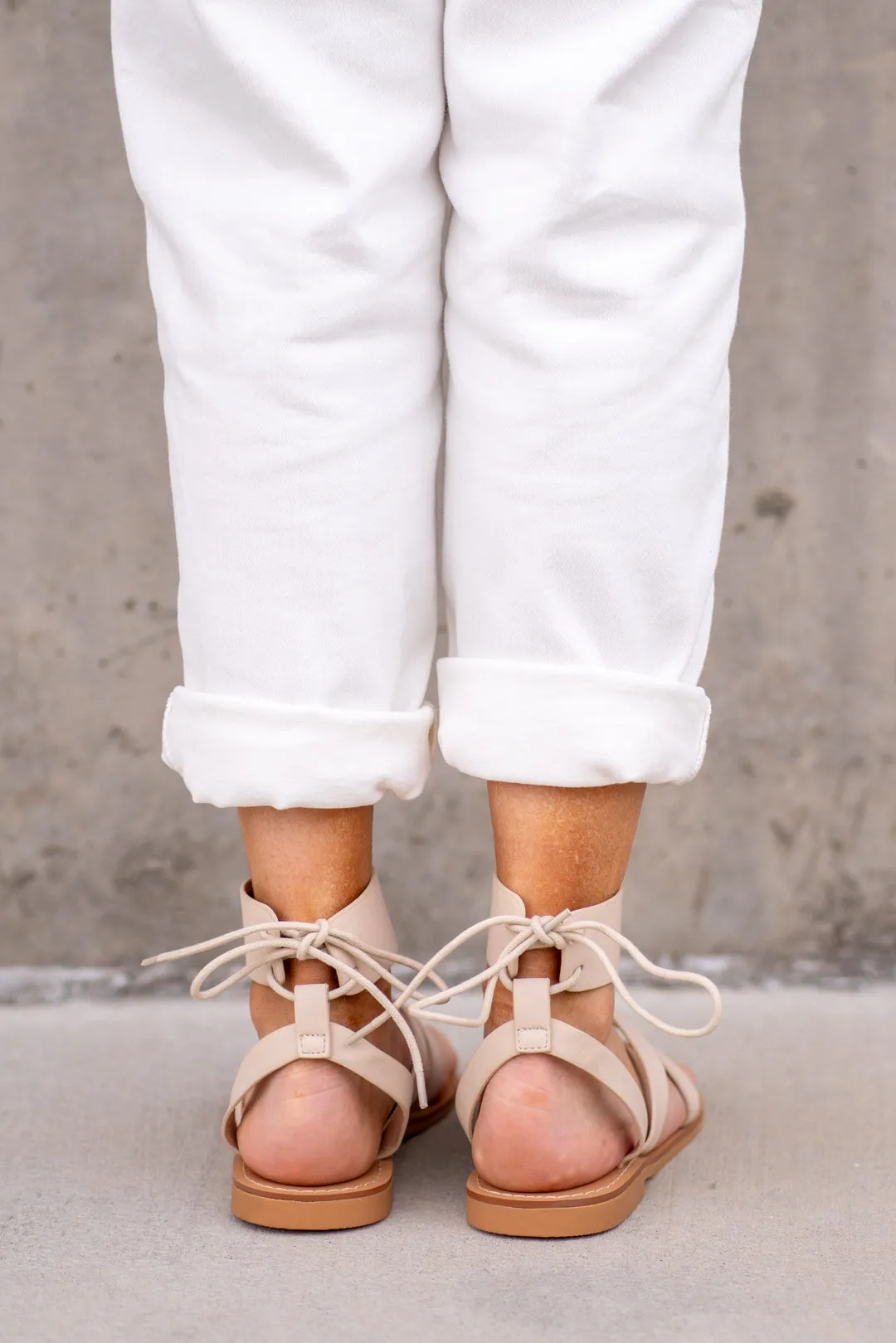 Blaze Lace Up Sandals - Beige