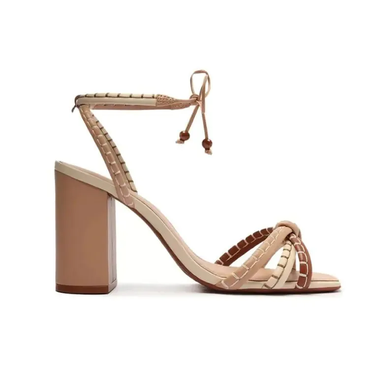 Block Heel Block Colors Strappy Sandals