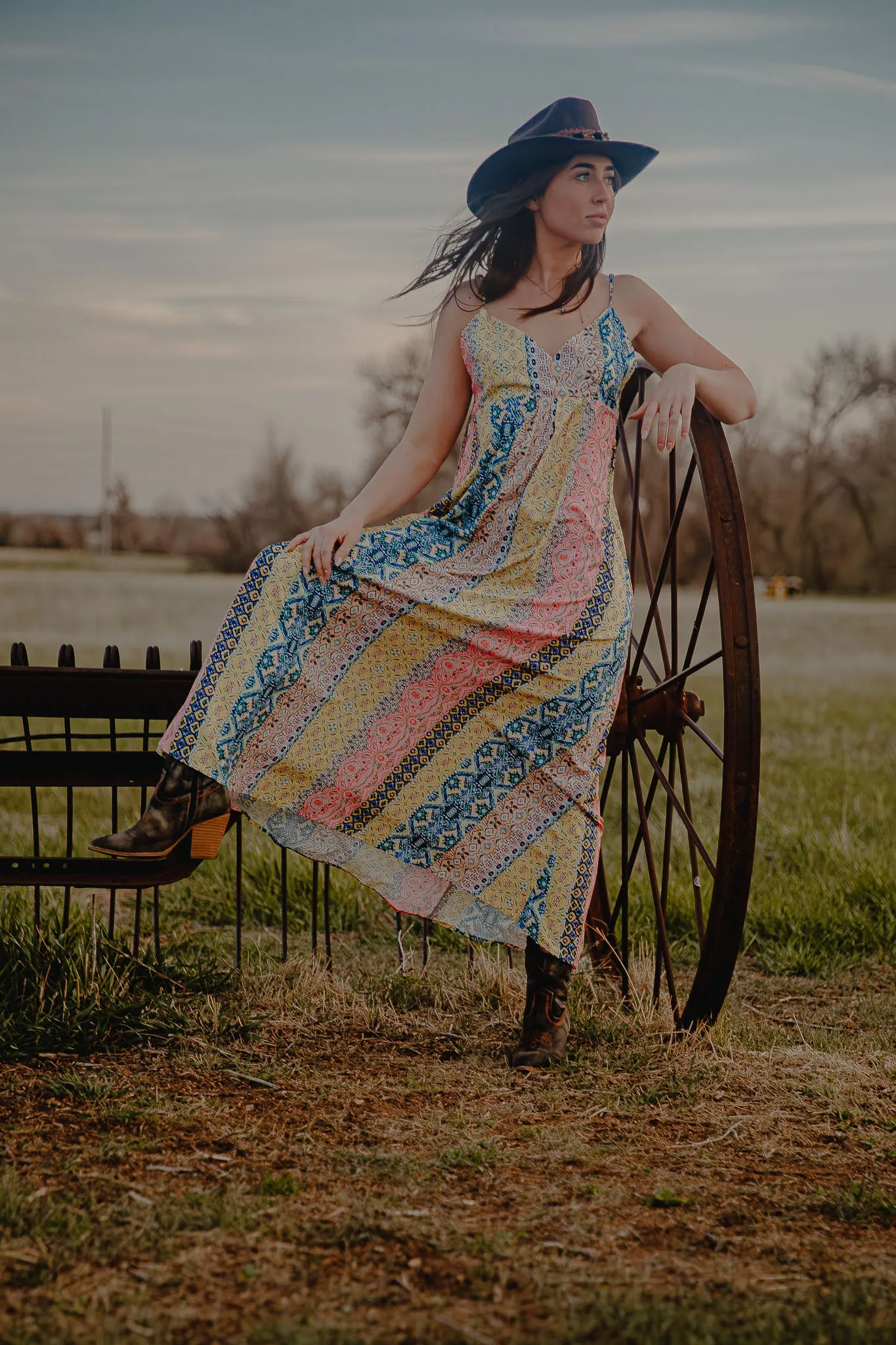 Boho V-Neck Sexy Halter Print Swing Dress