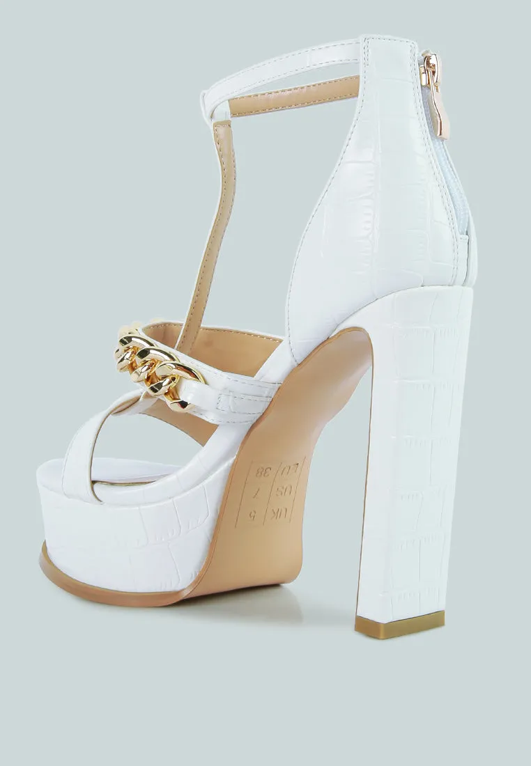Bonita Metal Chain Zip Up Sandals By Ruw