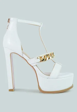 Bonita Metal Chain Zip Up Sandals By Ruw