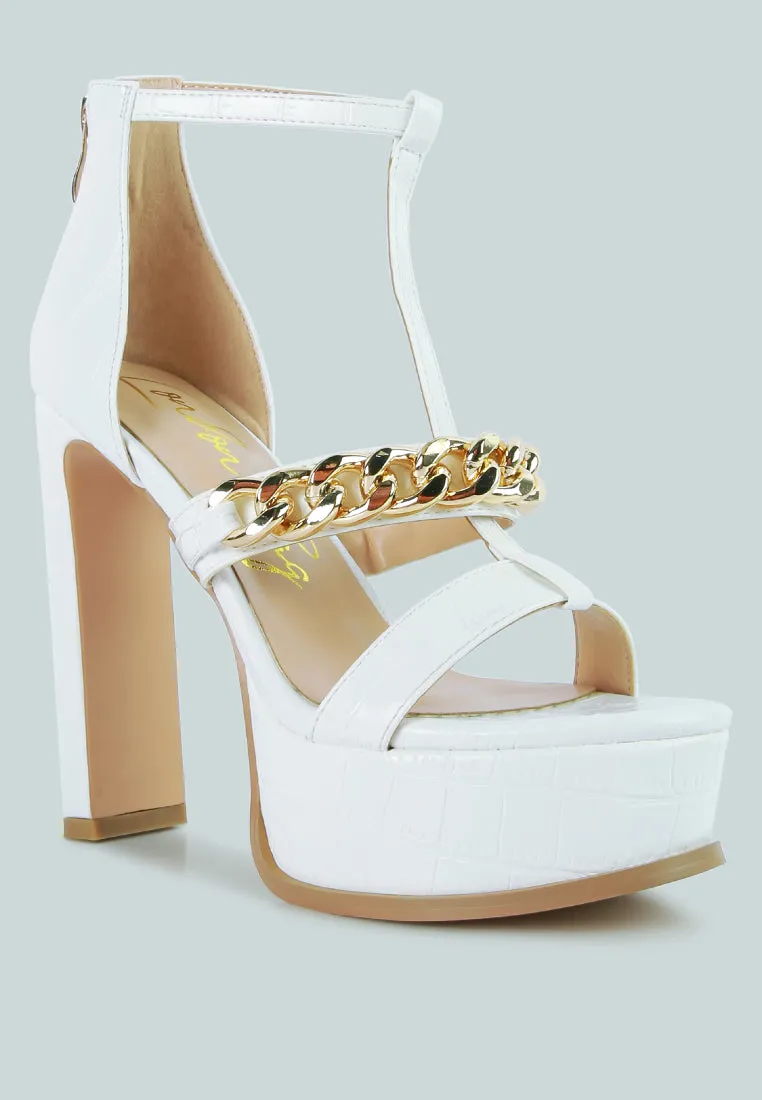 Bonita Metal Chain Zip Up Sandals By Ruw