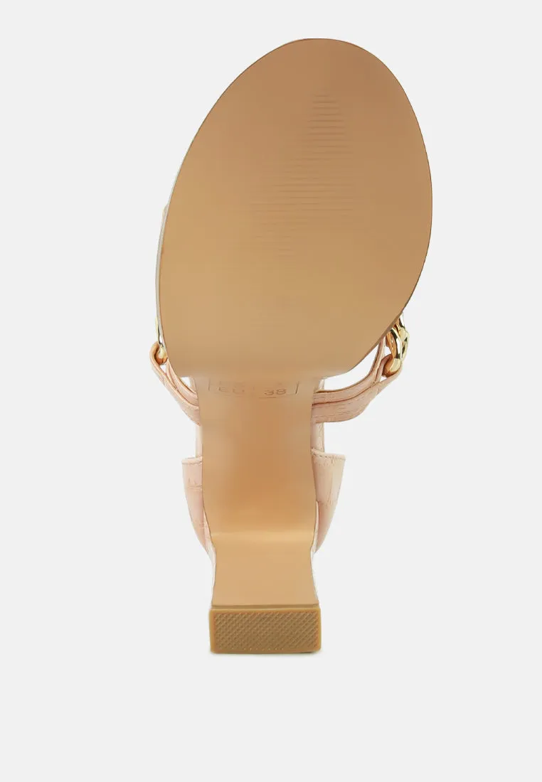 Bonita Metal Chain Zip Up Sandals By Ruw