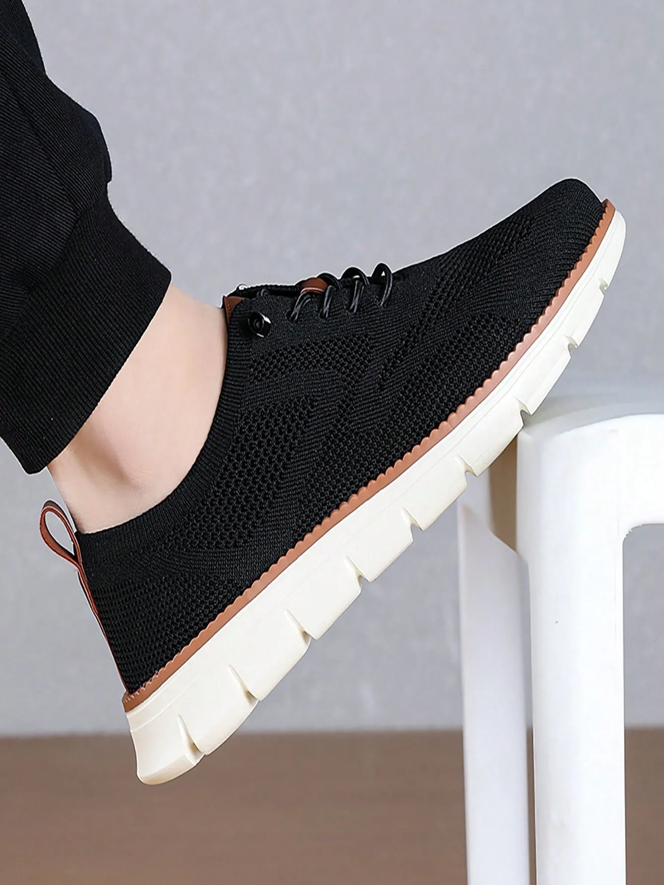 British Style Summer Breathable Athletic Shoes, Mesh Running Shoes, Plus Size 48 Cross-Border Patchwork Sneakers