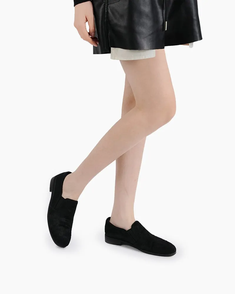 Calf Hair Real Fur Flat Loafers