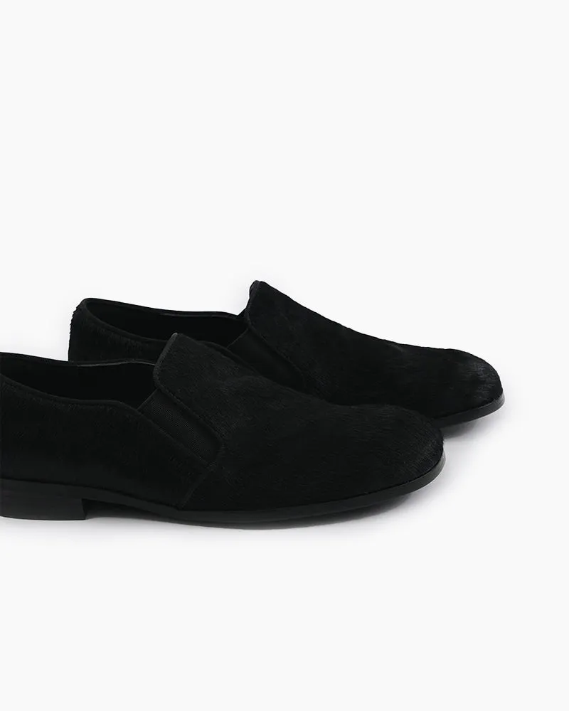 Calf Hair Real Fur Flat Loafers