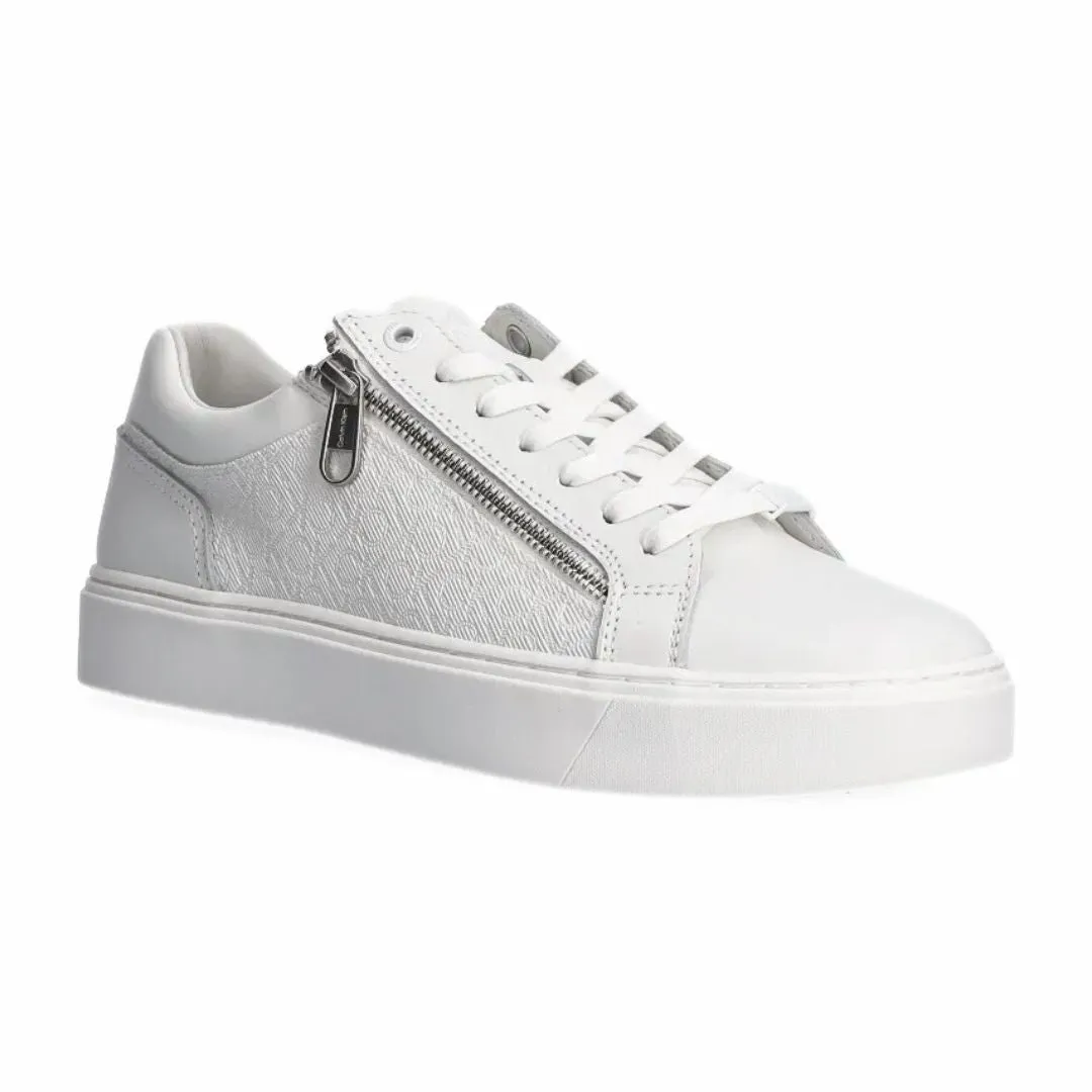 Calvin Klein sneakers LOW TOP LACE UP W/ ZIP MONO HM0HM01555-WHT