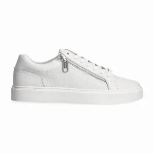 Calvin Klein sneakers LOW TOP LACE UP W/ ZIP MONO HM0HM01555-WHT