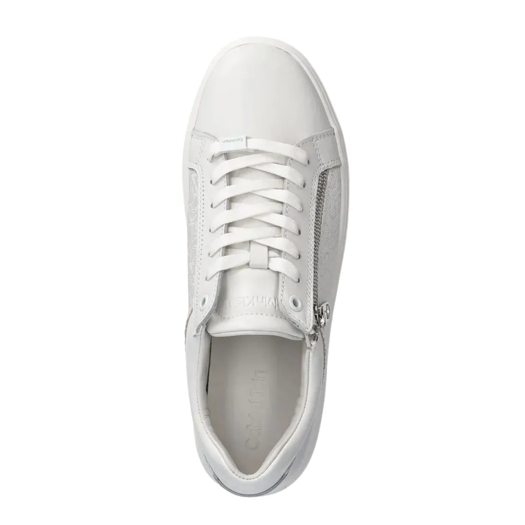 Calvin Klein sneakers LOW TOP LACE UP W/ ZIP MONO HM0HM01555-WHT