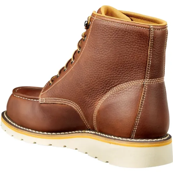 CARHARTT 6-INCH NON-SAFETY TOE WEDGE BOOT SOFT TAN FULL GRAIN LEATHER CMW6175
