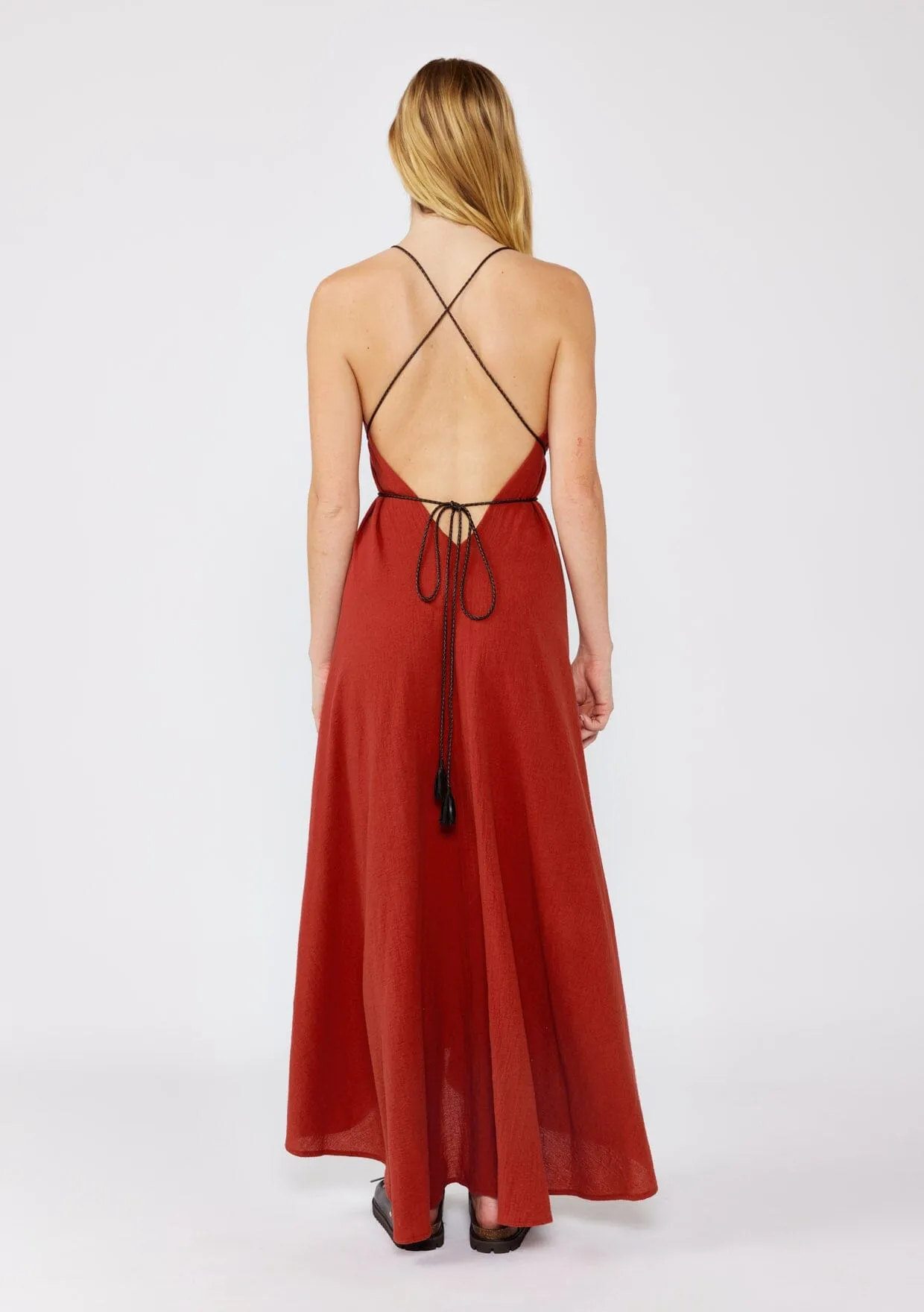Carmine Halter Maxi Dress