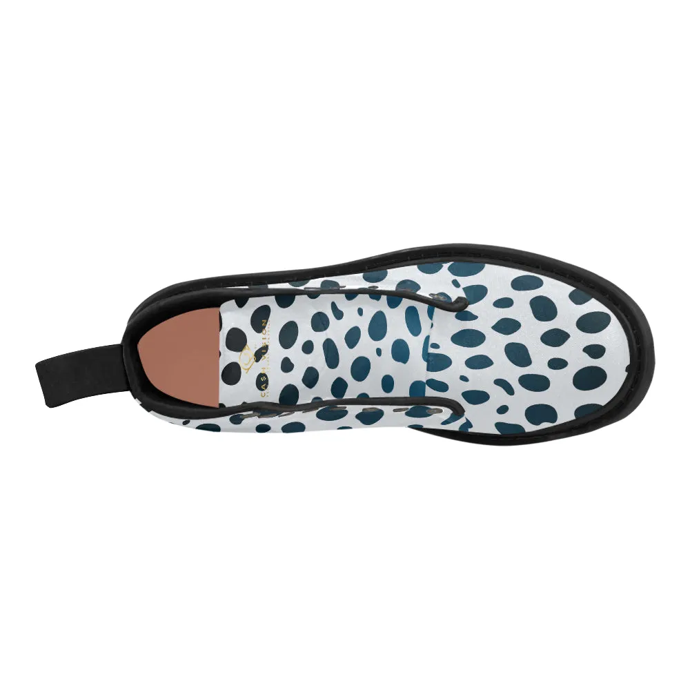 Cash Vision Leopard Martin Boots - White