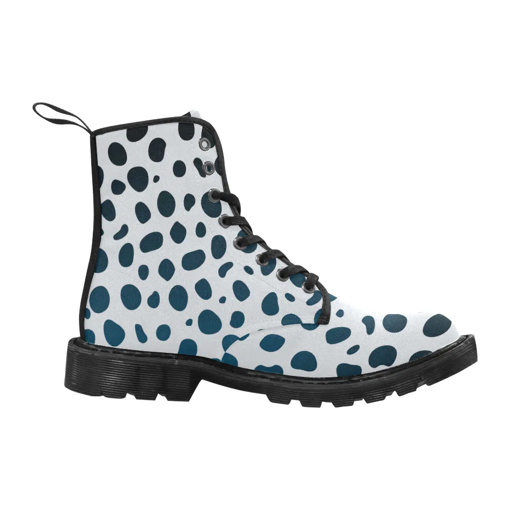 Cash Vision Leopard Martin Boots - White
