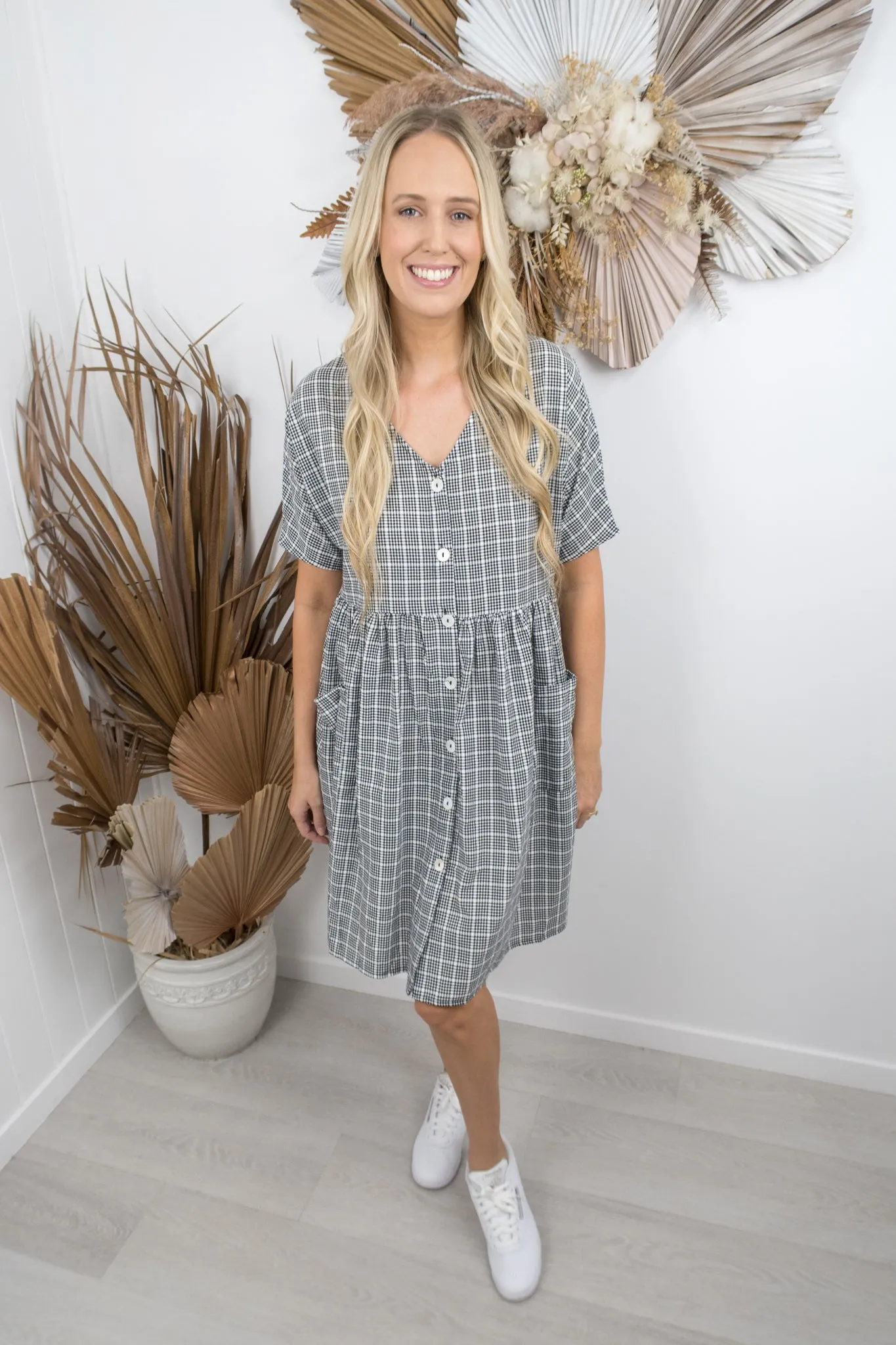 Cassidy Dress -Black/white check