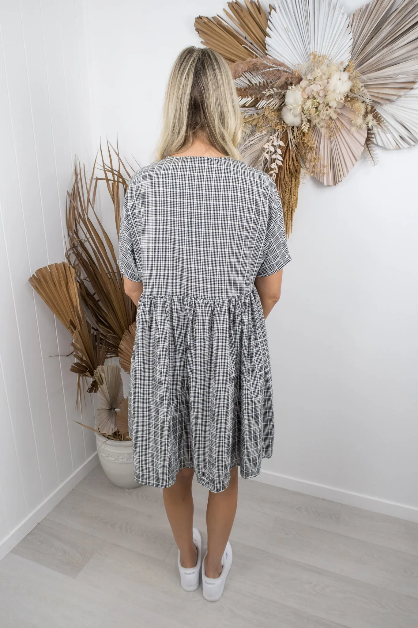 Cassidy Dress -Black/white check