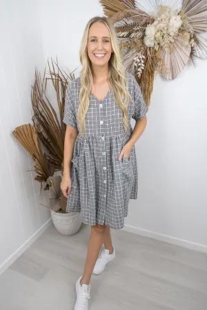 Cassidy Dress -Black/white check