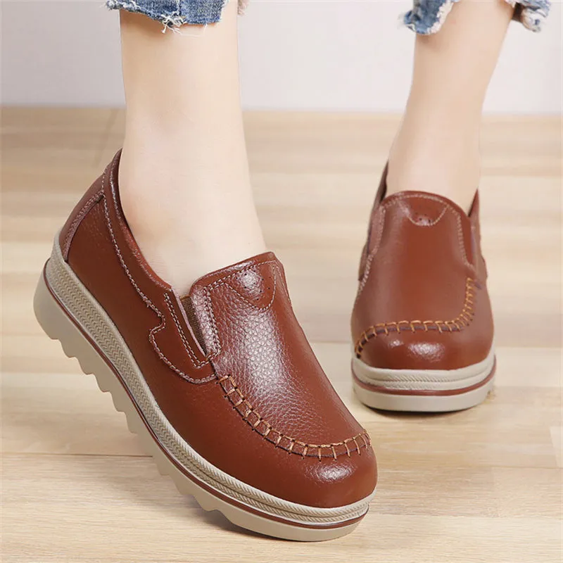 Casual Extra Breathable Soft PU Leather Women Loafers