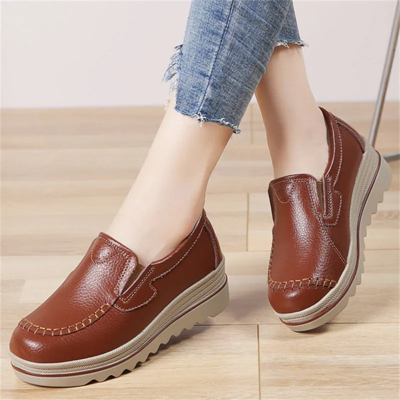 Casual Extra Breathable Soft PU Leather Women Loafers