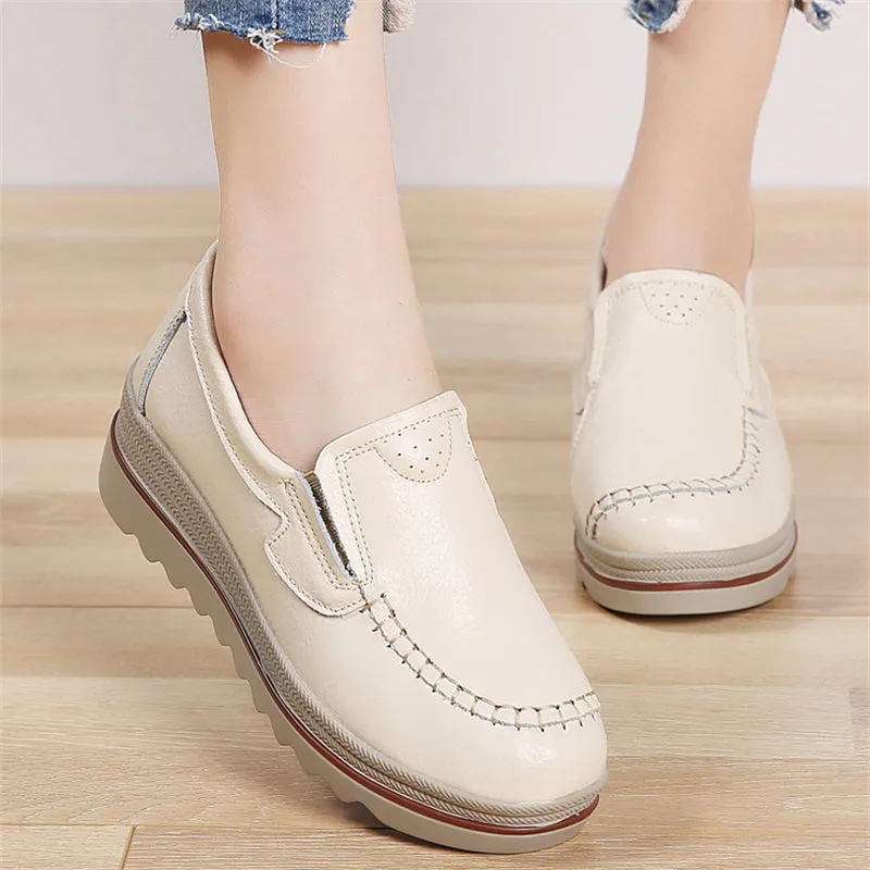 Casual Extra Breathable Soft PU Leather Women Loafers
