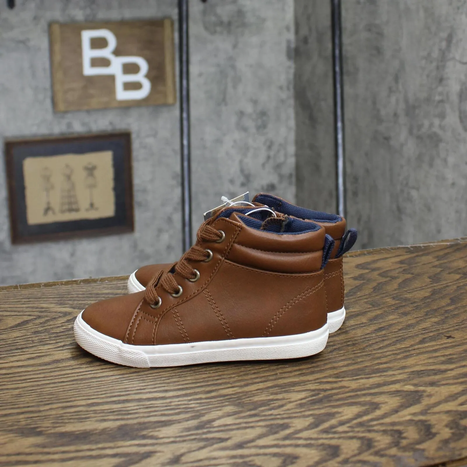 Cat & Jack Toddler Boys Mateo High Top Sneakers 87832597 Cognac Brown 10T
