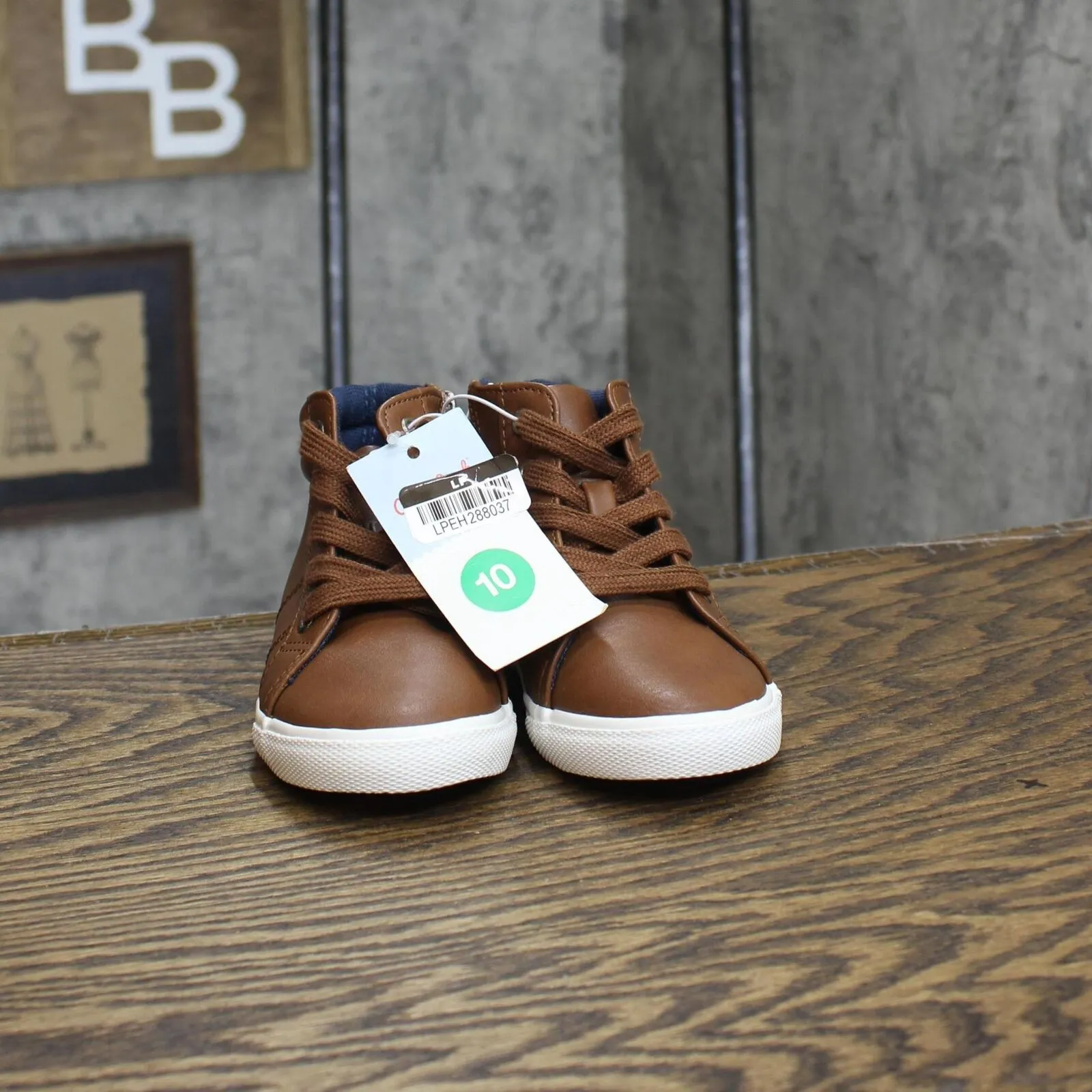 Cat & Jack Toddler Boys Mateo High Top Sneakers 87832597 Cognac Brown 10T